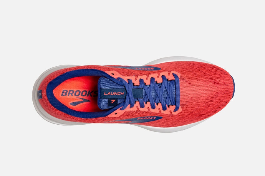 Launch 7 Road Brooks Running Shoes NZ Womens - Orange/Blue - VIDASK-371